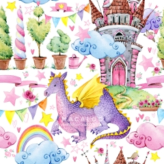 100 polyester minky fabric, unicorn digital printing for baby blanket