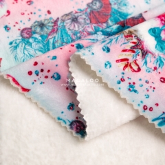 Polyester minky brushed fleece fabric Custom printed