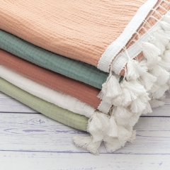 Beautiful made muslin tassels blanket for babies