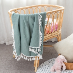 Plain dye popular 100% organic baby swaddle blanket for photography