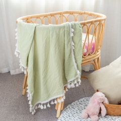 Beautiful made muslin tassels blanket for babies