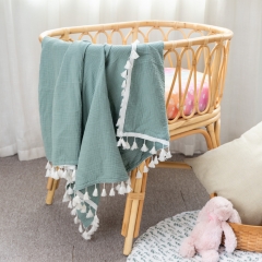 Beautiful made muslin tassels blanket for babies