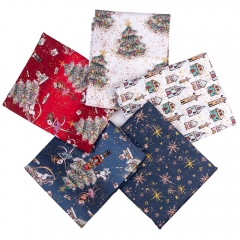 Small batch manufacturer christmas pattern custom printed 100% cotton woven twill fabric for baby