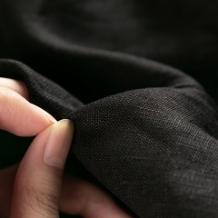 High quality solid oaganic 100% pure black linen fabric for wholesale